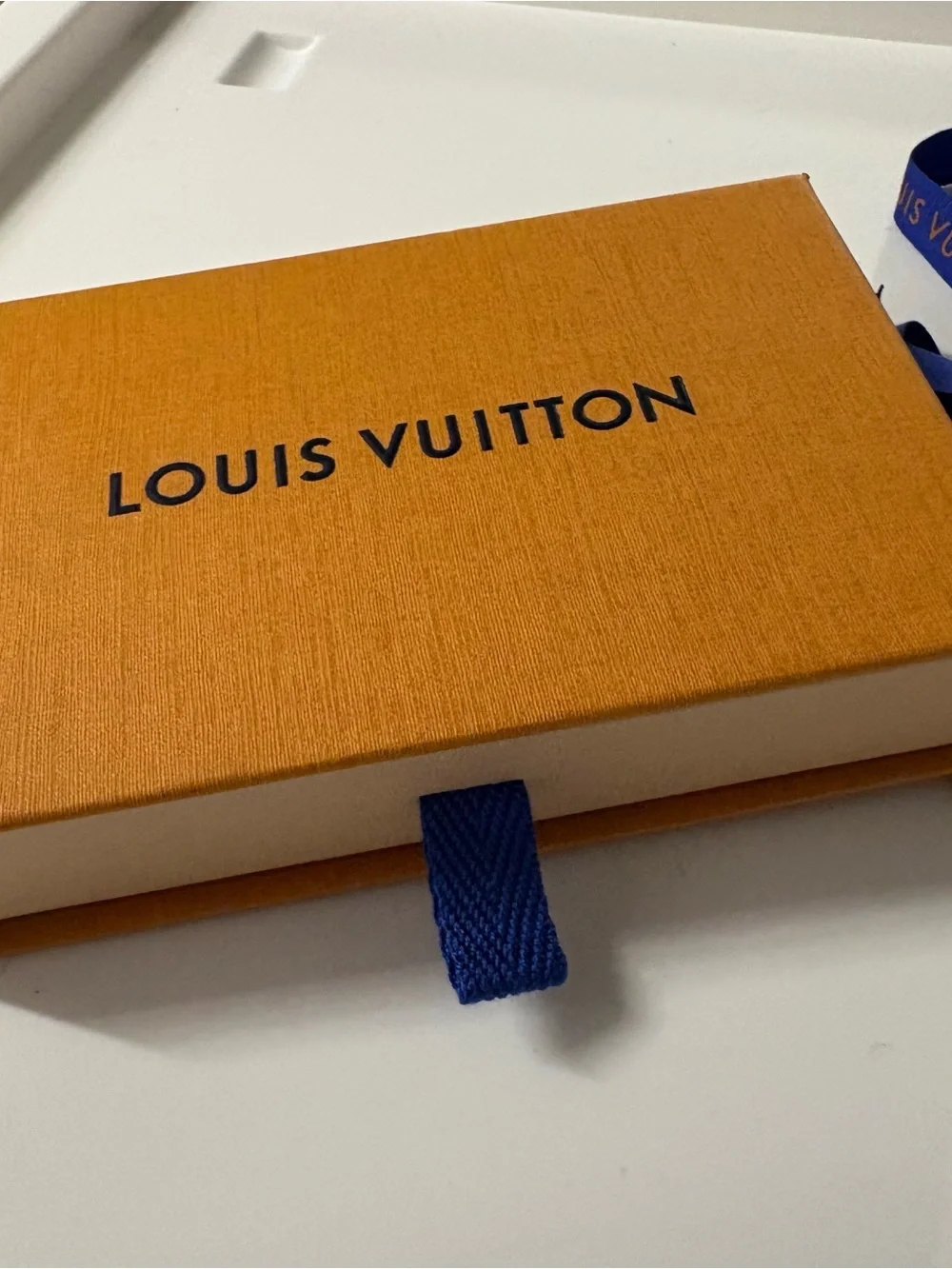 Louis Vuitton Small Wallet or card case gift box and gift tag with ribbon